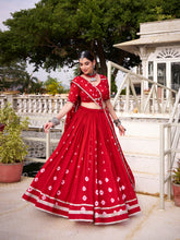 Red Bandhej Chanderi Chaniya Choli