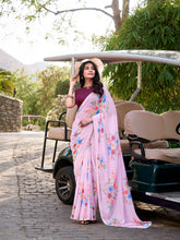 Weightless saree with pearl lace border