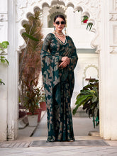 Diwali special bottle green brasso saree