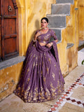 Lavender Bridesmaid Lehenga with Sequins Embroidery