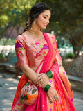 Orange Color Weaving Zari Work Jacquard Silk Lehenga Choli