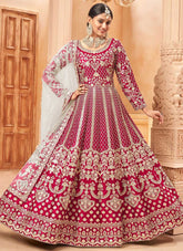 Maroon Art Silk Heavy Emboidered Anarkali Gown