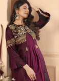 Maroon Color Heavy Embroidered Readymade Indian Gown In Silk