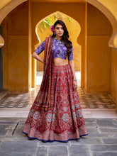 maroon vaishali silk lehenga choli