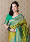 Designer Banarasi Silk Saree for Wedding | Mehendi Zari