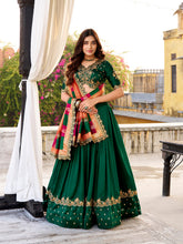 designer green wedding lehenga