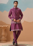 Men Koti Kurta Pajama Set | Embroidered Viscose Silk Ethnic Wear