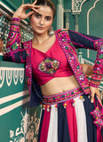 Multi Color Viscose Rayon Navratri Lehenga Choli with Embroidery