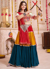 White Choli with Mirror & Kodi Work for Navratri Outfit