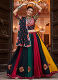 Multicolor New Navratri Chaniya Choli with Mirror Work and Embroidery Viscose Rayon