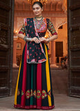 Multicolor New Navratri Chaniya Choli with Mirror Work and Embroidery Viscose Rayon
