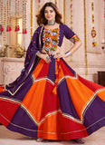 Navratri Ghagra Choli Online – Multicolor Lehenga with Handmade Dupatta