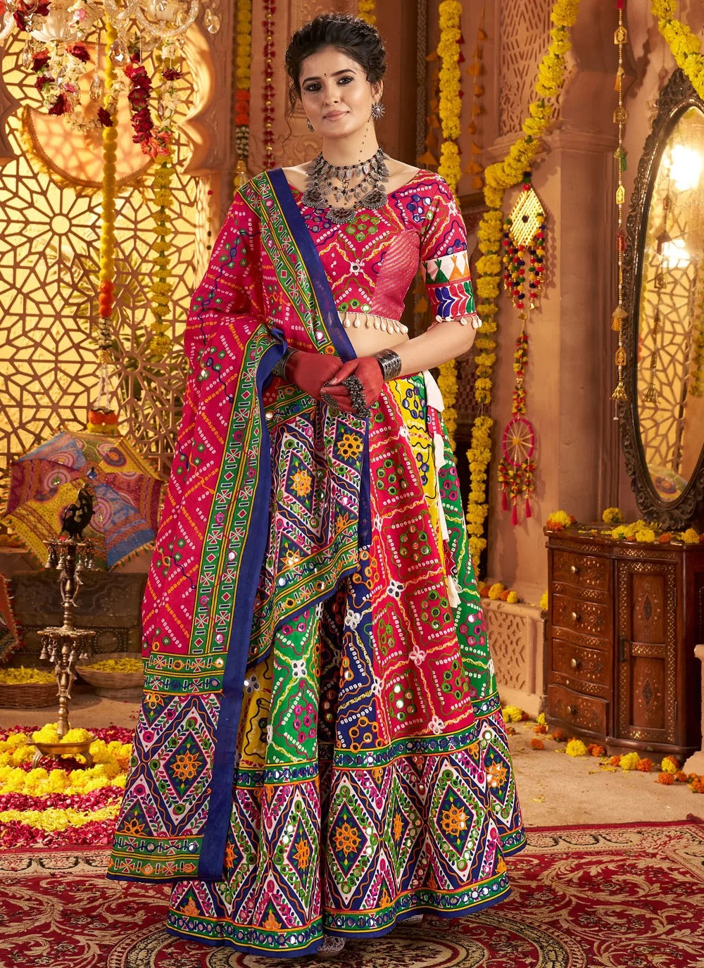 Sustainable chaniya choli for Navratri with 7-meter flair