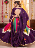 Multicolor purple traditional chaniya choli for Garba and Dandiya