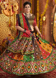 Maroon choli with jacquard patch and embroidered lace for festive wear