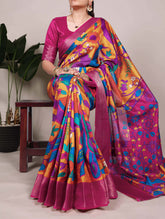 Mustard tussar silk saree with zari border
