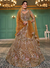 mustard bridal lehenga