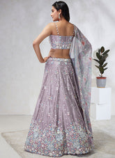 Mystical Mauve Silk Chiffon Traditional Lehenga Choli Set