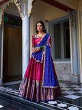 South Indian pink lehenga choli Narayan Pattu