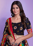 Navratri Lehenga Choli Set in Multi Color Cotton with Hand Block