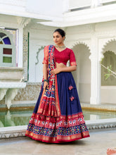 Foil work Tasar silk festive lehenga
