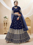Navy Blue Georgette Party wear Indian Engagement Lehenga choli