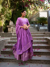 Purple Chanderi silk lehenga choli with zari weaving