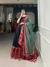 Black Color Print With Foil Print Tussar Silk Dress