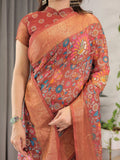 Cotton linen saree for office wear