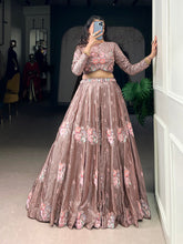 Onion shade lehenga choli with sequins work