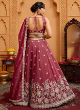Opulent rosegold designer party wear lehenga with sequin embroidery
