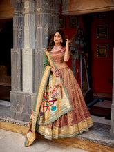 brown lace border lehenga choli for wedding