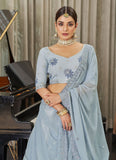 Party Wear Sky Georgette Thread Sequins Embroidery Lehenga Choli