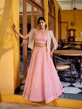 Pastel pink festive chaniya choli set