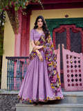 Sequins embroidered Vichitra silk lehenga choli