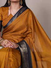 Traditional mustard color Dola Chex saree