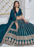 Embroidered Peach Lehenga for Indian Weddings