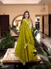 Parrot Color Pearl Coding And Sequins Embroidery Work Star Georgette Lehenga Choli