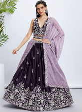 Perfect For Bridesmaid Raw Silk Lehenga Set with Sequins & Thread Embroidery