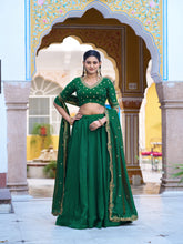 Plain With Sequince And thread Embroidery Lehenga