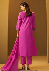 pink cotton kurta set for women with dupatta