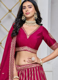 Art Silk Pink Lehenga for Sangeet & Wedding