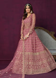 Pink New Embroidered Anarkali suit For Engagement
