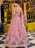 Pink Satin Silk Lehenga with Sequins and Cutwork Border