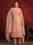 Pink Viscose organza Embroidery Pakistani Straight Suit