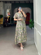 Pista Color Floral Print Georgette Dress