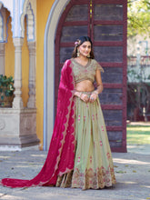 Pista Color Embroidery Work Chaniya Choli