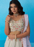 Pista Tissue Bridal Lehenga Set | Sequins & Zari Embroidery