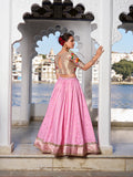 Light Pink Color Weaving Zari Work With Jacquard Silk (Paithani) South Wedding Lehenga Choli