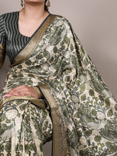 Tasar silk saree with viscose border